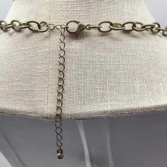 Statement Necklace with Purple-Brown Teardrop Glass Crystals, Bold Bib Necklace - Picture 8 of 12